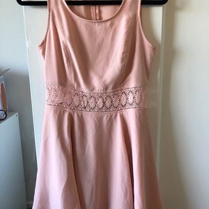 Pink lace waist dress